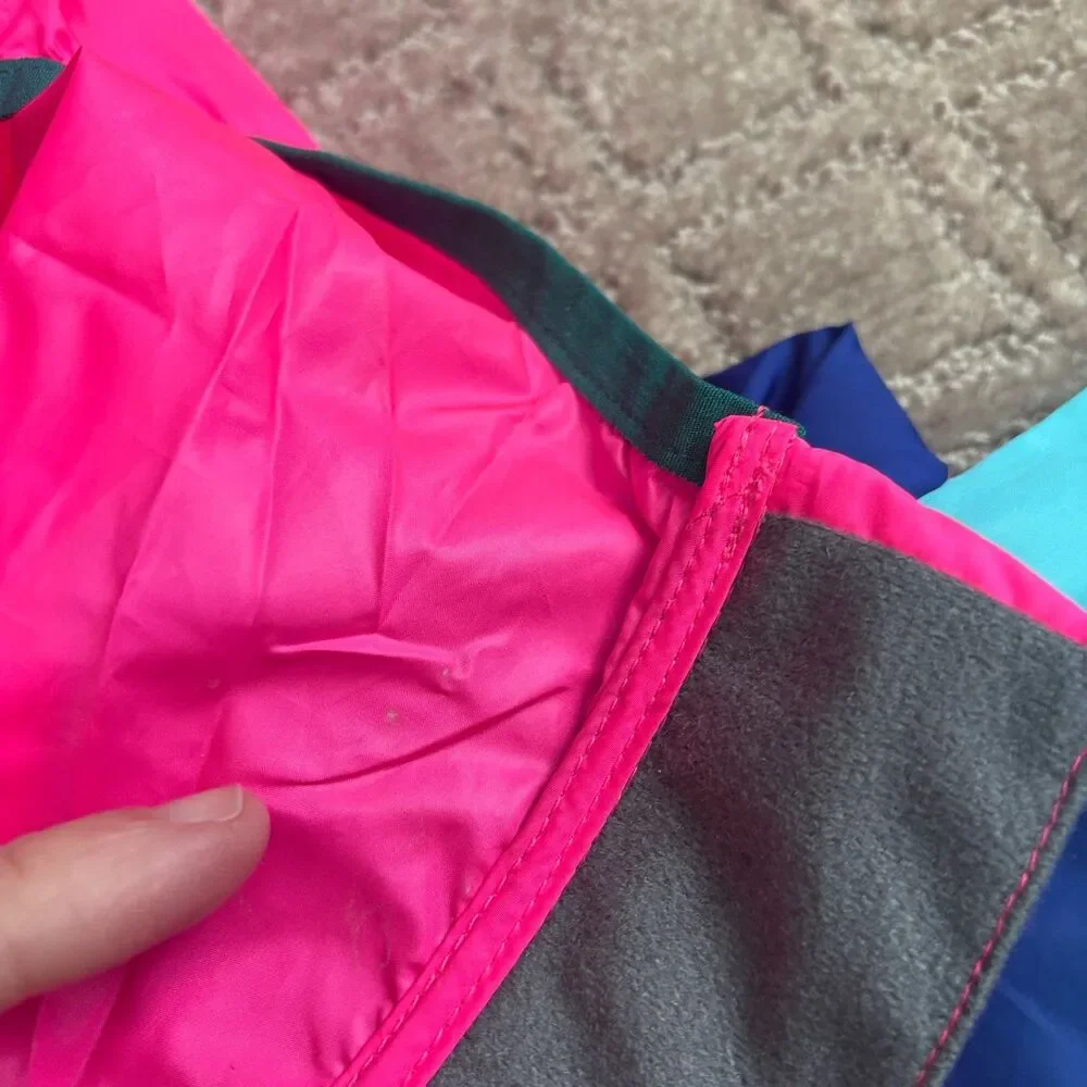 Cotopaxi Teca Windbreaker Jacket Women XS Blue Pink Hood Packable Pullover *READ - Picture 9 of 12